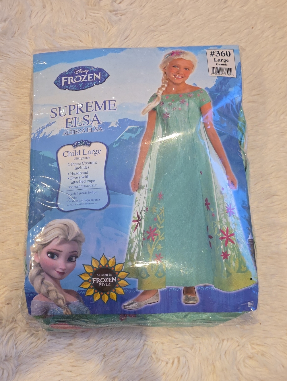 Deluxe Disney Frozen Elsa Green Floral Dress Costume